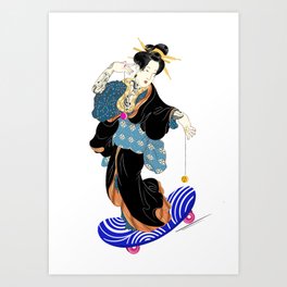 kanagawa Skater Art Print