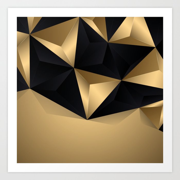Black And Gold Abstract Design Art Print By Createdprototype
