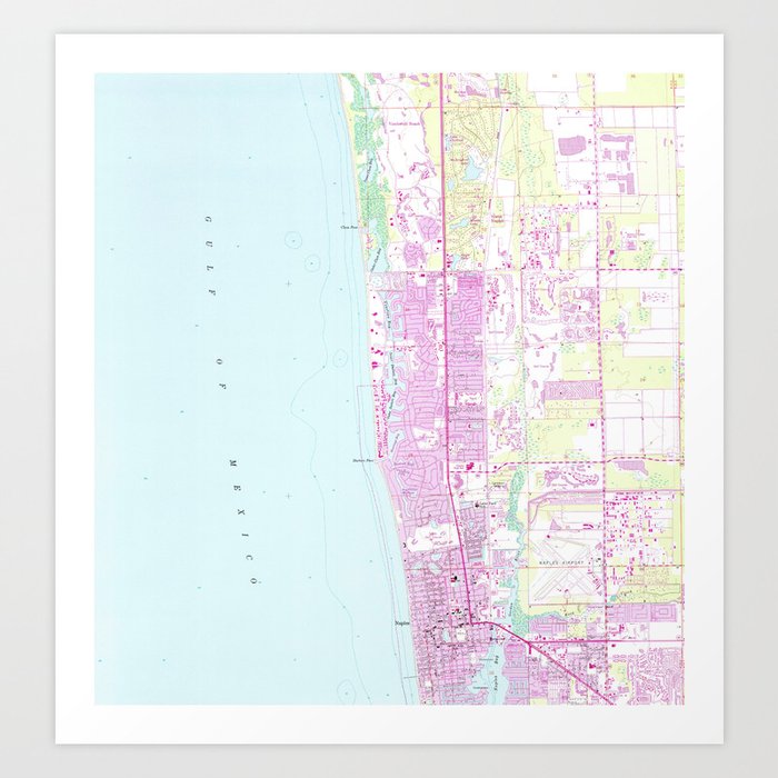 Vintage Map of Naples Florida (1958) Art Print by BravuraMedia Society6