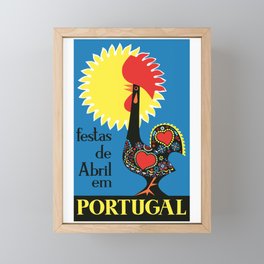 1965 PORTUGAL April Festivals Travel Poster Framed Mini Art Print