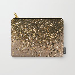 Sparkling Gold Brown Glitter Glam #1 (Faux Glitter) #shiny #decor #art #society6 Carry-All Pouch