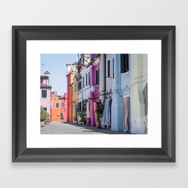 Color Palette Houses from Burano Island Venice Italy Framed Art Print