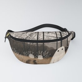 Lost In The Unknown Fanny Pack | Ghost, Grey, Autumn, Spooky, Pine, Digital, Painting, Forest, Cute, Haunt 