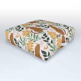 Spring Cheetah Pattern I - Green and Yellow Outdoor Floor Cushion