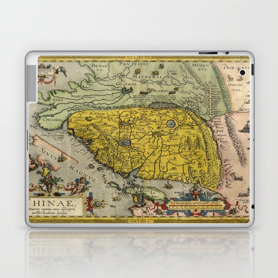 Map of China - Ortelius - 1584 Vintage pictorial map Laptop & iPad Skin