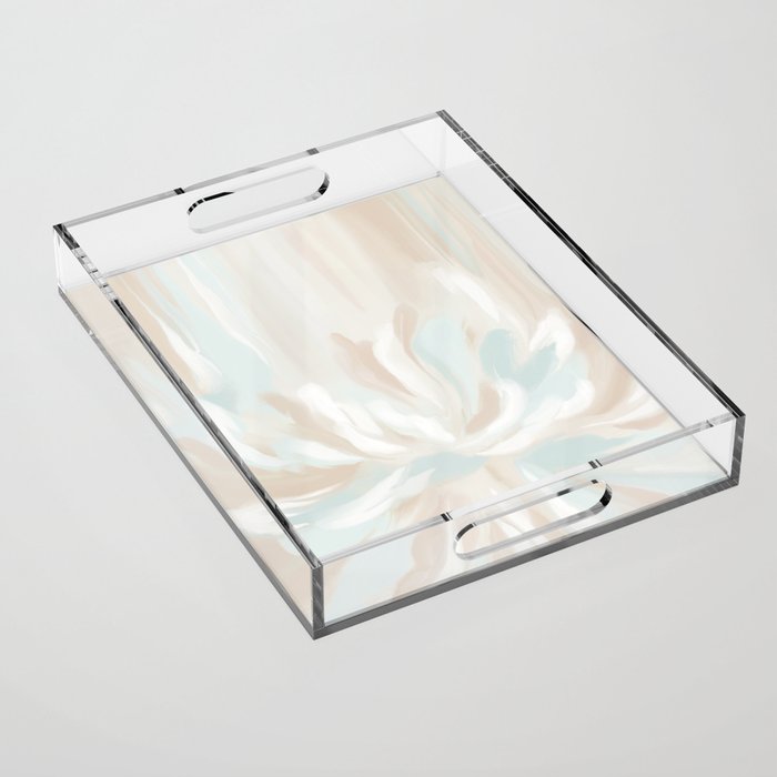 Pastel Pink and Blue Abstract Florals  Acrylic Tray