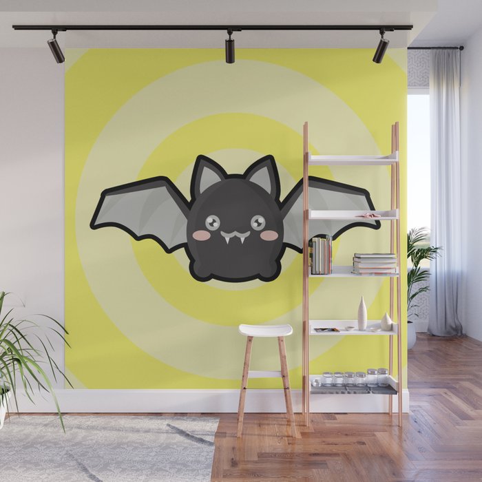 Kawaii Bat Wall Mural By Nirp Society6