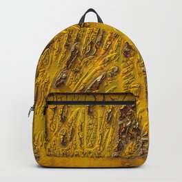 Blistering Yellow Rusty Box Car Texture Backpack | Photo, Peeling, Train, Trains, Oxidizing, Texture, Rusting, Boxcar, Blistering Paint, Yellow 