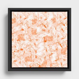 orange tropical leaves pattern Framed Canvas