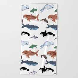 Whales & Dolphins Beach Towel