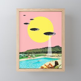 Invasion on vacation (UFO in Hawaii) Framed Mini Art Print