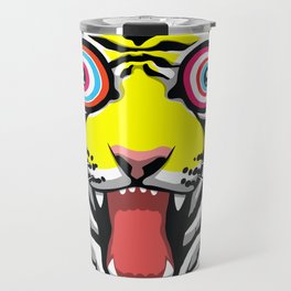 Psychedelic Tiger Eyes by Hello Banana Travel Mug