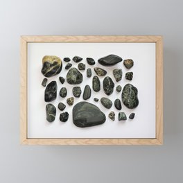 Beach Stones: The Blacks (Lapidary; Found Objects) Framed Mini Art Print