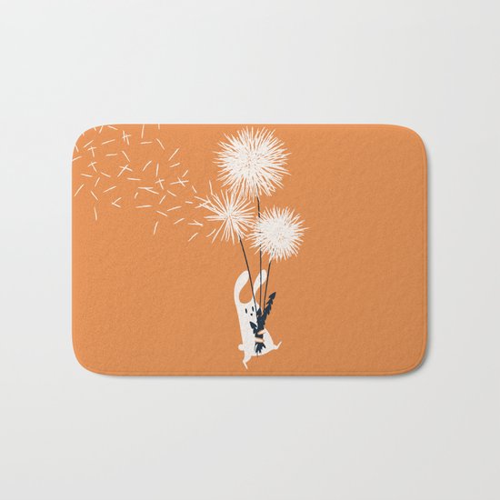 Bunny and Dandelion Bouquet Bath Mat
