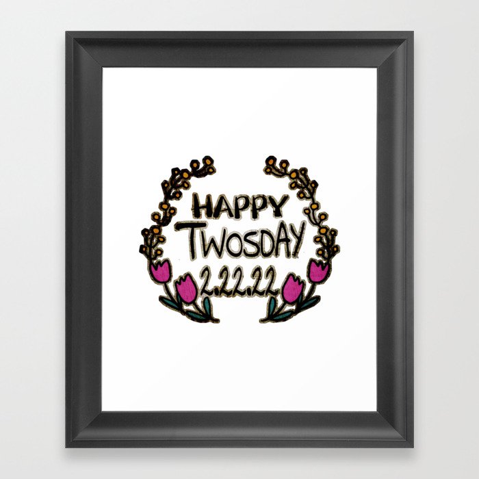 Cute Happy Twosday February 22 2022 Framed Art Print