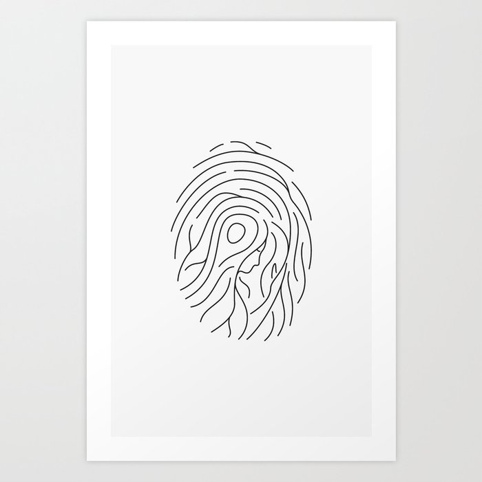 fingerprint art print by