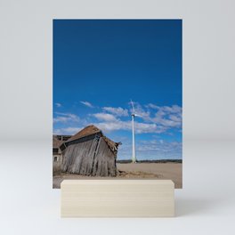 Windmill and barn, New and old Mini Art Print