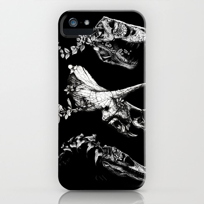 jurassic bloom - black version. iphone case