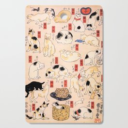 Cats for the Stations and Positions of the Tokaido Road print 2 portrait Cutting Board