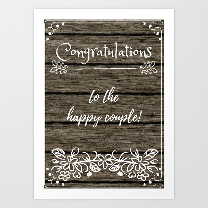 Congratulations to the Happy Couple Art Print