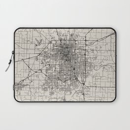 Springfield, Missouri - USA - Black and White Minimal City Map Laptop Sleeve