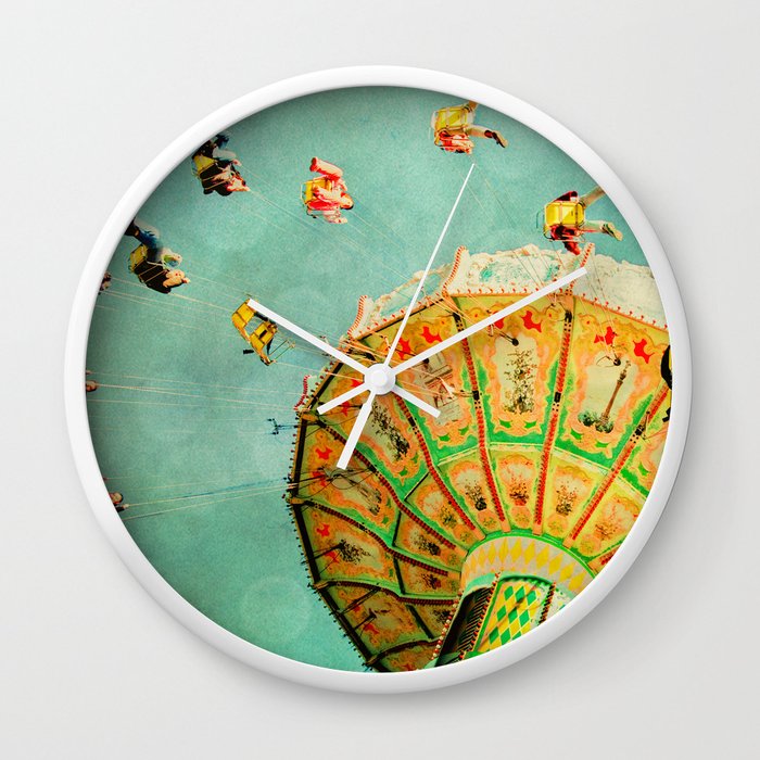 You Spin Me Right Round Carnival Swing Wall Clock