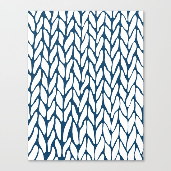 Hand Knitted Navy Canvas Print