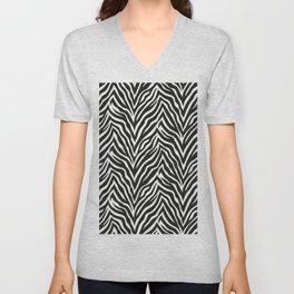 Animal Print Zebra V Neck T Shirt