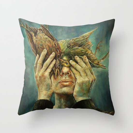 With one Stone. Throw Pillow