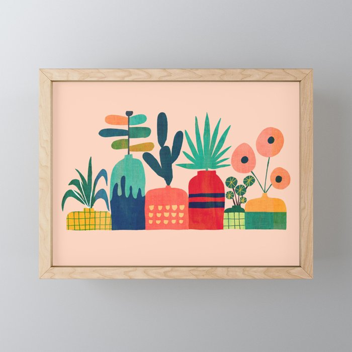 Plant mania Framed Mini Art Print