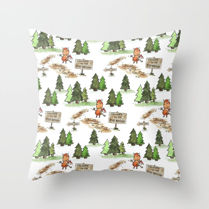 Jersey Devil Welcomes You to the Pine Barrens! Throw Pillow