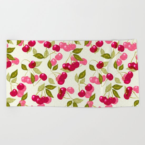 Sweet cherry . Beach Towel