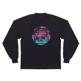 Palm Trees Retro Vintage Sunset Long Sleeve T-shirt