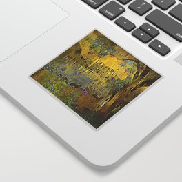 Golden Dawn Country Landscape Scene Sticker