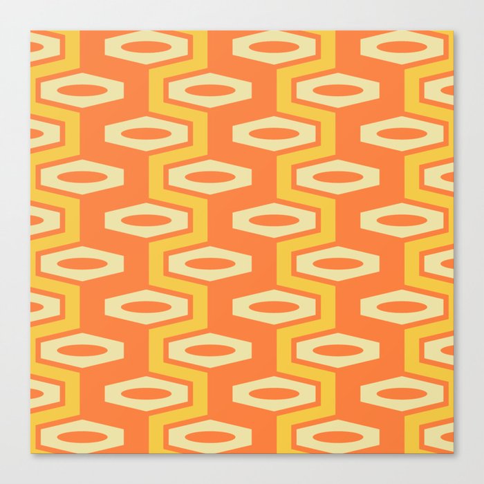 Atomic Geometric Pattern 251 Orange and Yellow Canvas Print