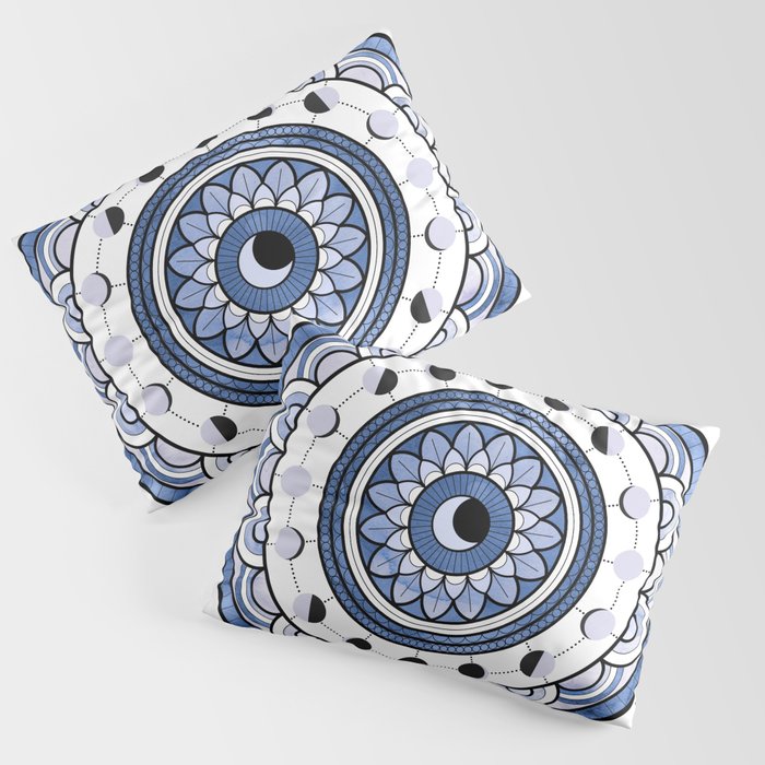 Blue Moon Mandala Pillow Sham