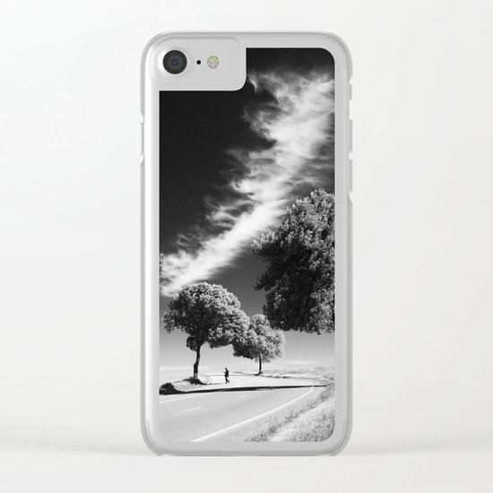 Cloud trees man Clear iPhone Case