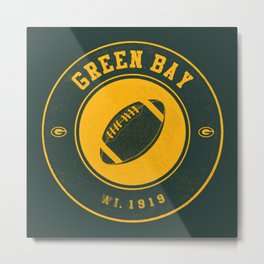 Green Bay football vintage logo green Metal Print | Gopackgo, Aaronrodgers, Typography, Text, Greenbaylogo, Greenbay, Wisconsin, Americanfootball, Cheesehead, Greenbayfootball 