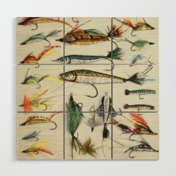 Fishing Lures Wood Wall Art by Blue Specs Studio
