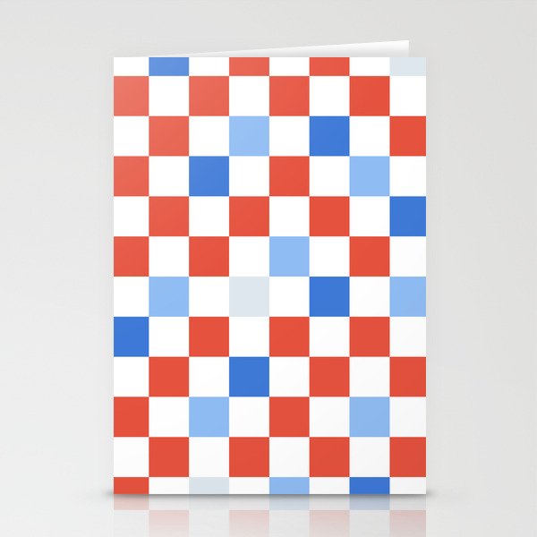 Summer Checkered (Red / White / Blue) Stationery Cards
