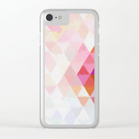 Abstract pink pastell triangle pattern- Watercolor illustration Clear iPhone Case