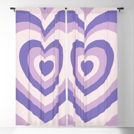 Retro Hearts - Pastel Purple Blackout Curtain