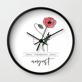 August Birth Flower | Poppy Wall Clock