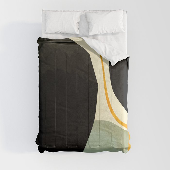 shapes organic mid century modern Comforter
