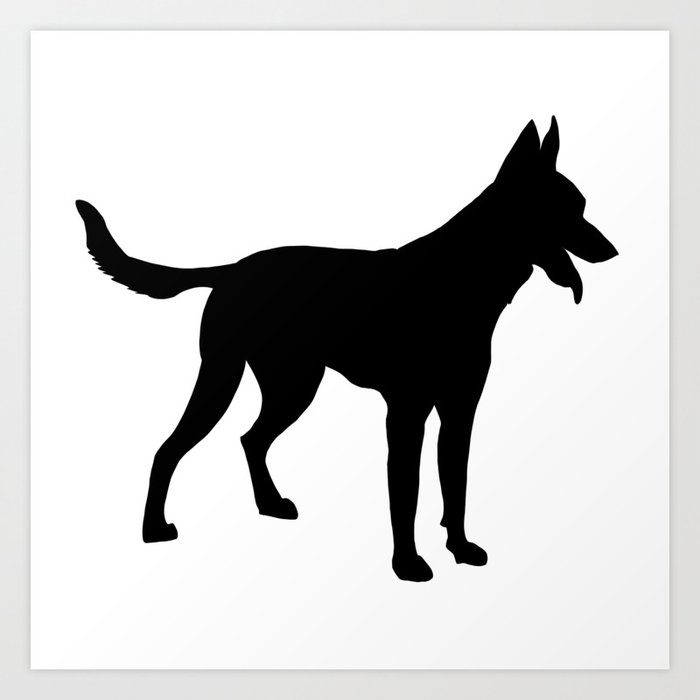 Belgian Malinois Silhouette Art Print By Valletadesigns Society6