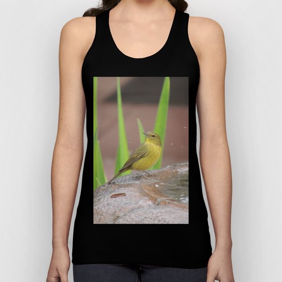 Yellow Warbler at the Fountain Unisex Tank Top