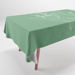 Sage - One Line Drawing Art Design Herbs on Green Tablecloth