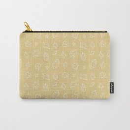 Tan and White Gems Pattern Carry-All Pouch