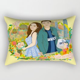 Custom illustration for a couple Rectangular Pillow