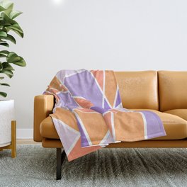 Boho Purple Orange Retro Modern Collection Throw Blanket